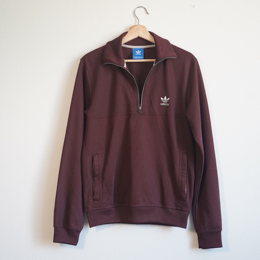 Adidas Maroon Quarter Zip Pullover
